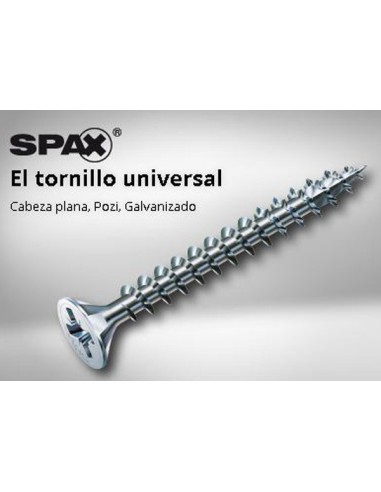 Caja de Tornillos ABC SPAX-S de 3,5x16 Cabeza Plana Pozi Galvanizado