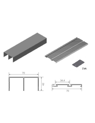 Kit Guía GSO-GI70 2-M Plata Mate