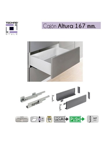 CAJON STYLE TECH 167x450mm BLANCO